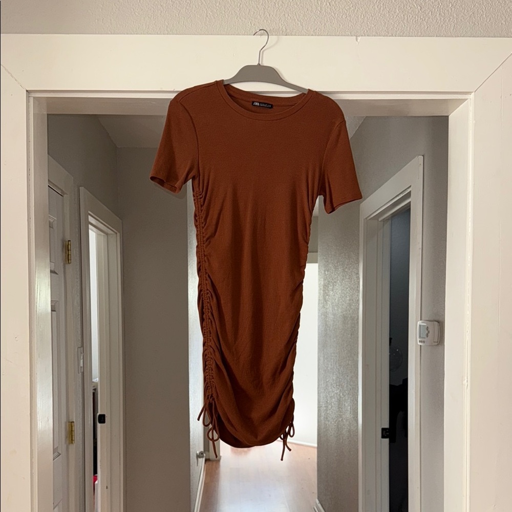 Zara Rust Orange Knit Dress